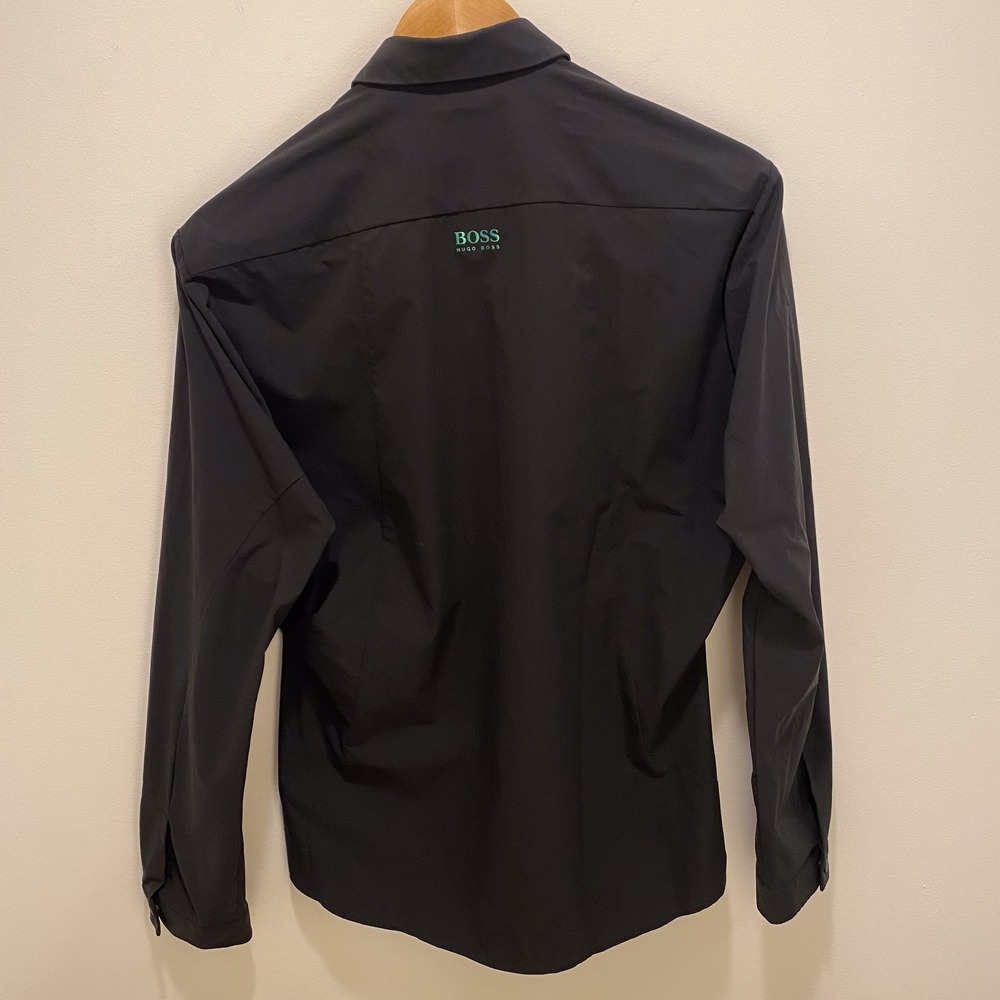 Hugo Boss Athleisure Slim Fit Stretch Shirt Black Snap Front 50452852 Mens M - Picture 5 of 9